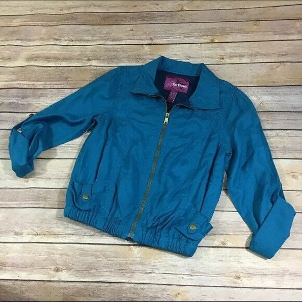 Epic Threads Girls Jacket Size Medium‎ Teal Fizz Front Zip Slouchy NEW